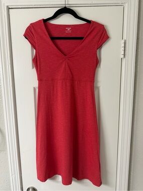 Horny Toad Organic Cotton V-Neck Cap Sleeve Dress Size XS Natural Fibers Crunchy